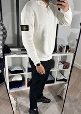 Gilet island en maille blanc