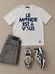Weiß-blaues LV-T-Shirt
