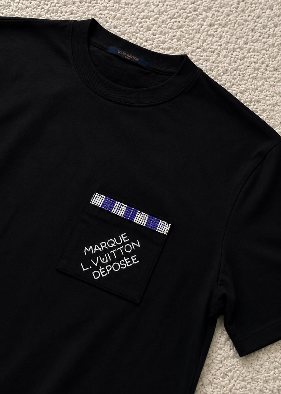 Black LV T-shirt with lettering