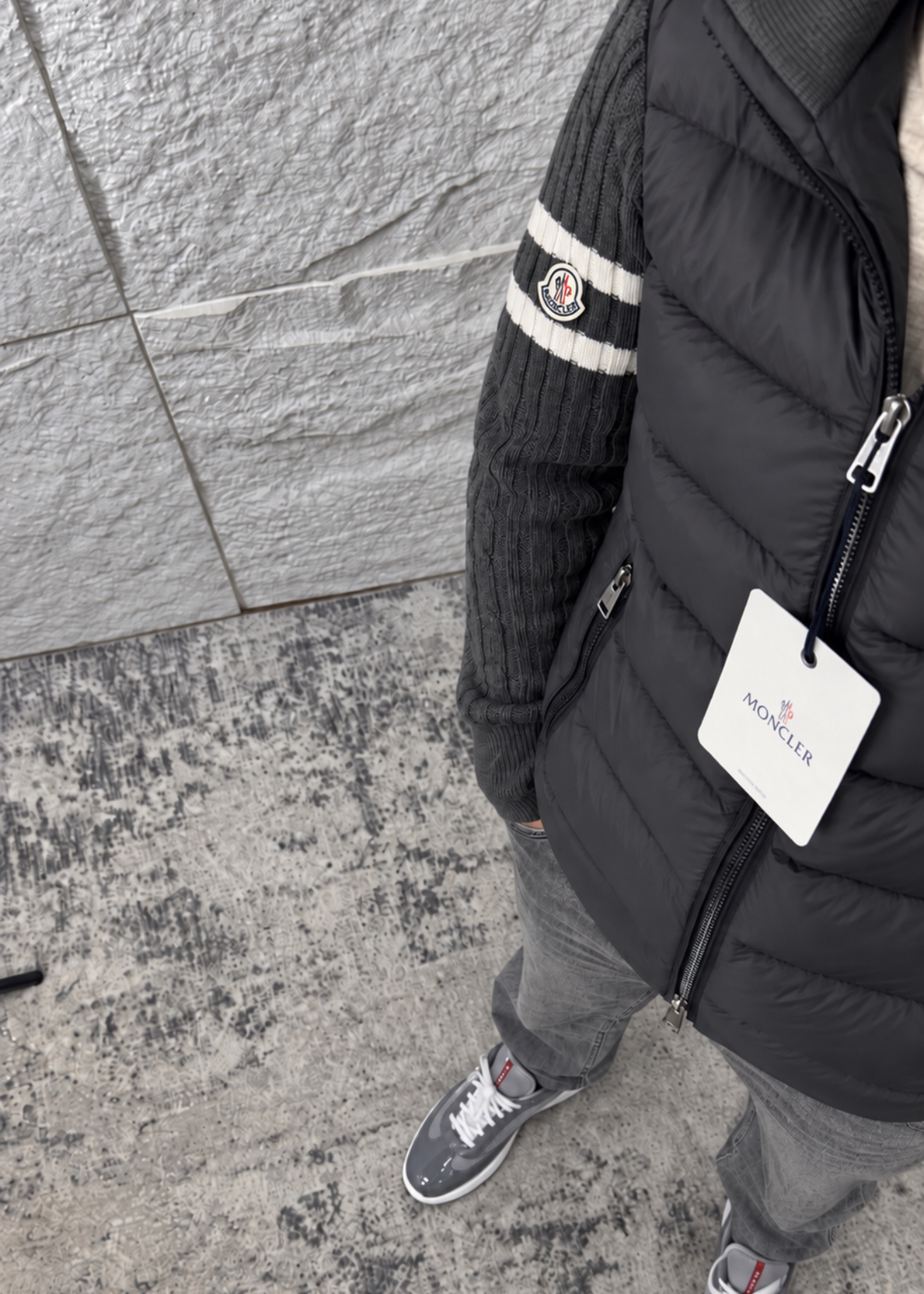 Veste Moncler Grise/Blanc