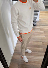 Pull H Blanc/Orange