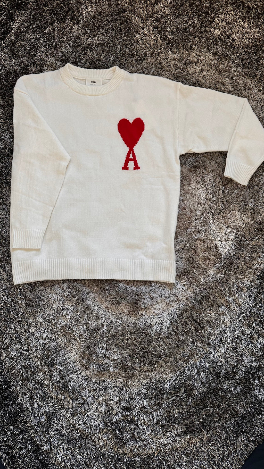 Pull Ami Paris En Laine Blanc