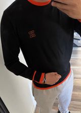 Pull H Noir/Orange