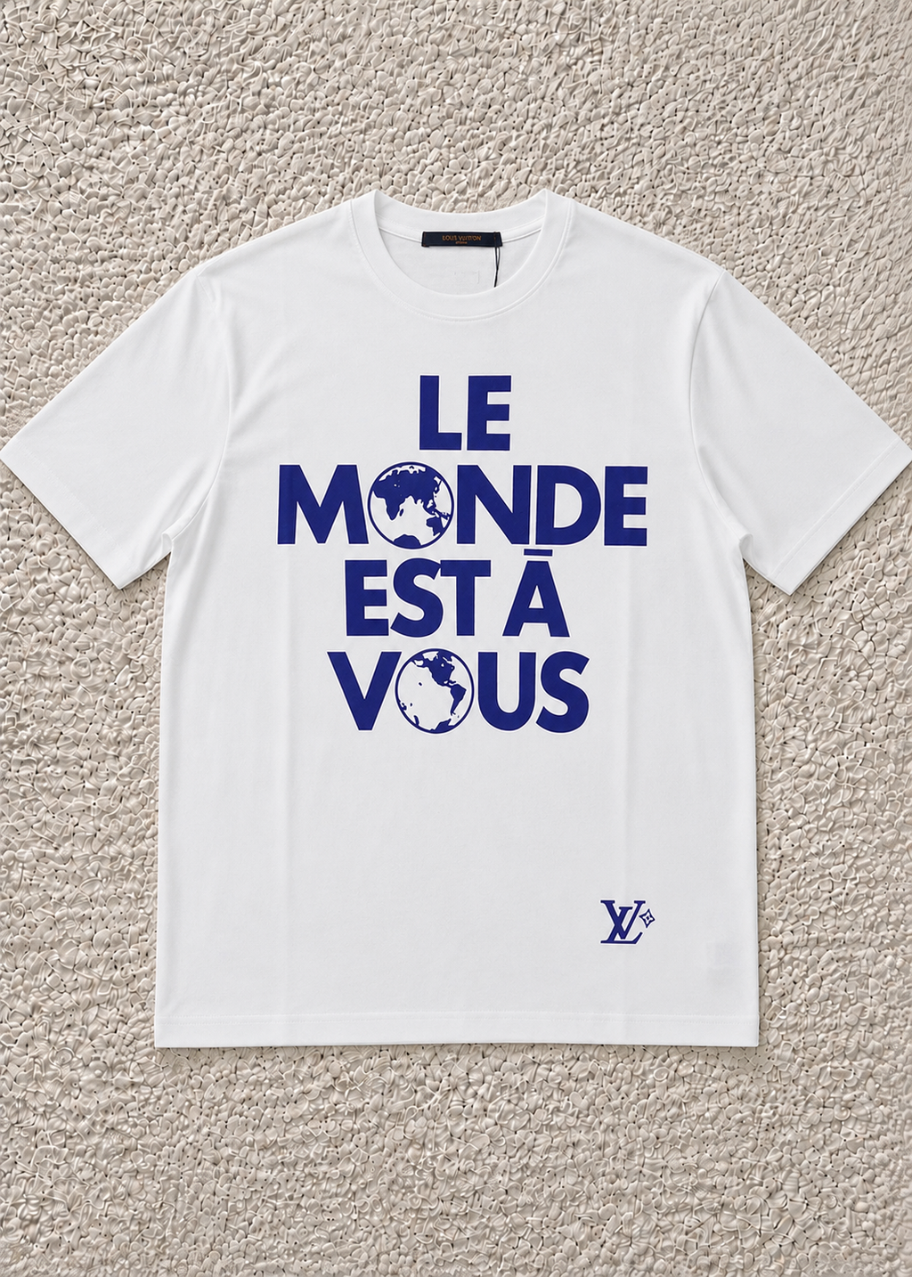 White LV T-shirt with lettering