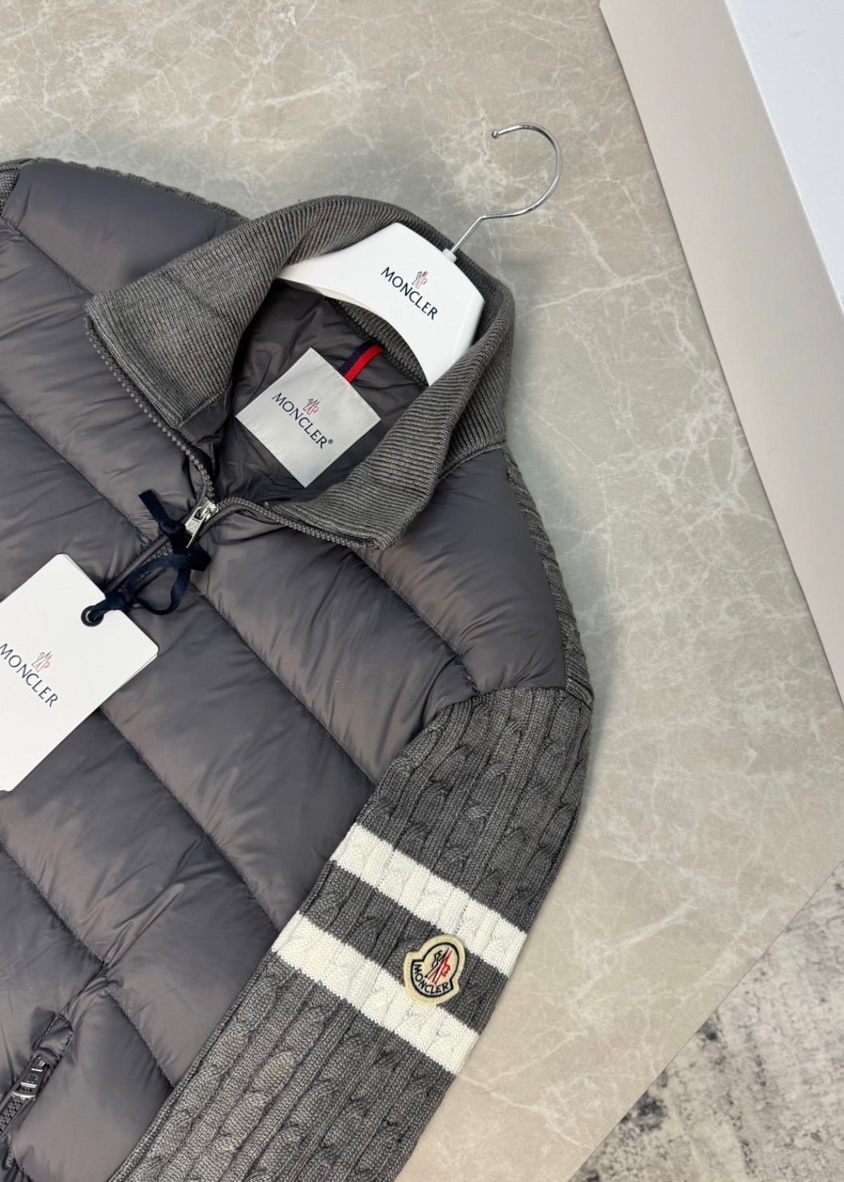 Veste Moncler Grise/Blanc