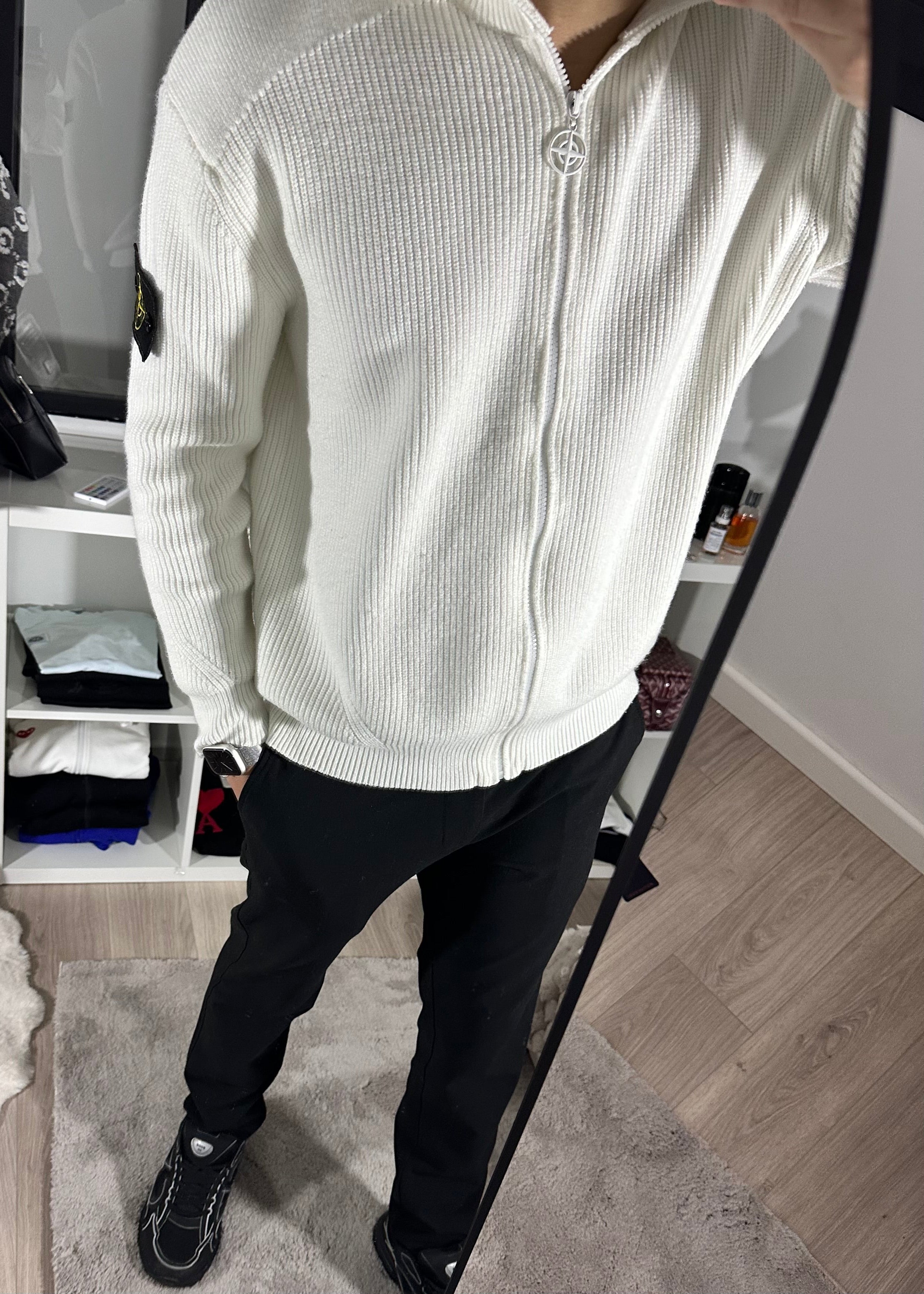 Gilet island en maille blanc