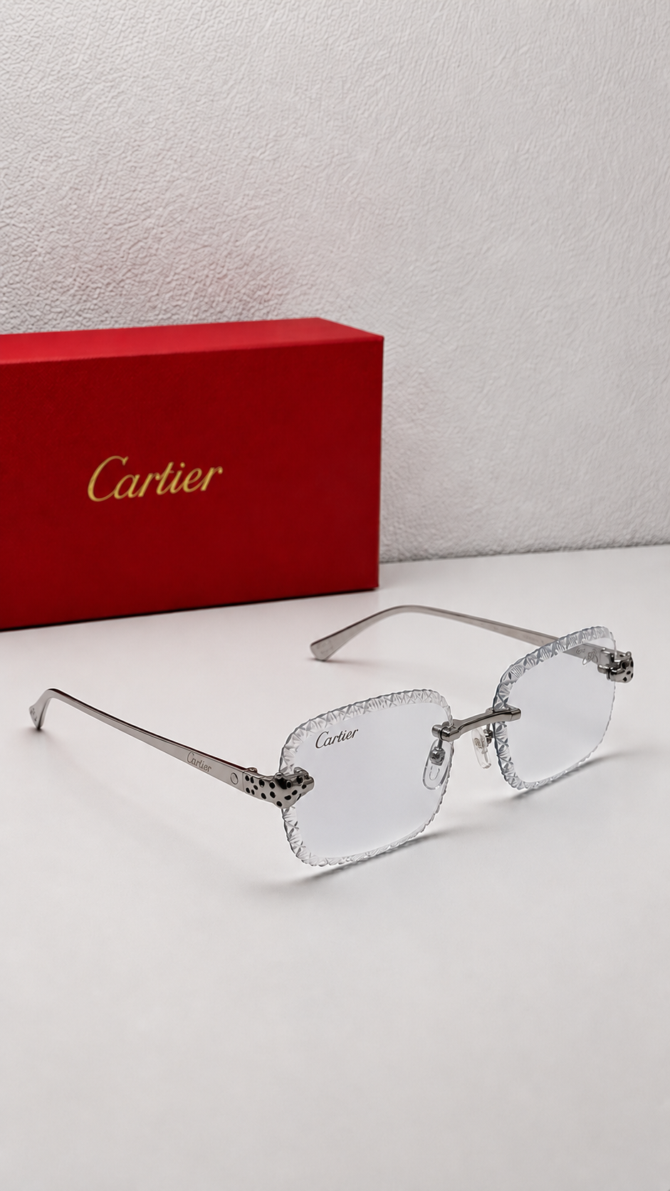 Lunette de soleil en verre branche panthère
