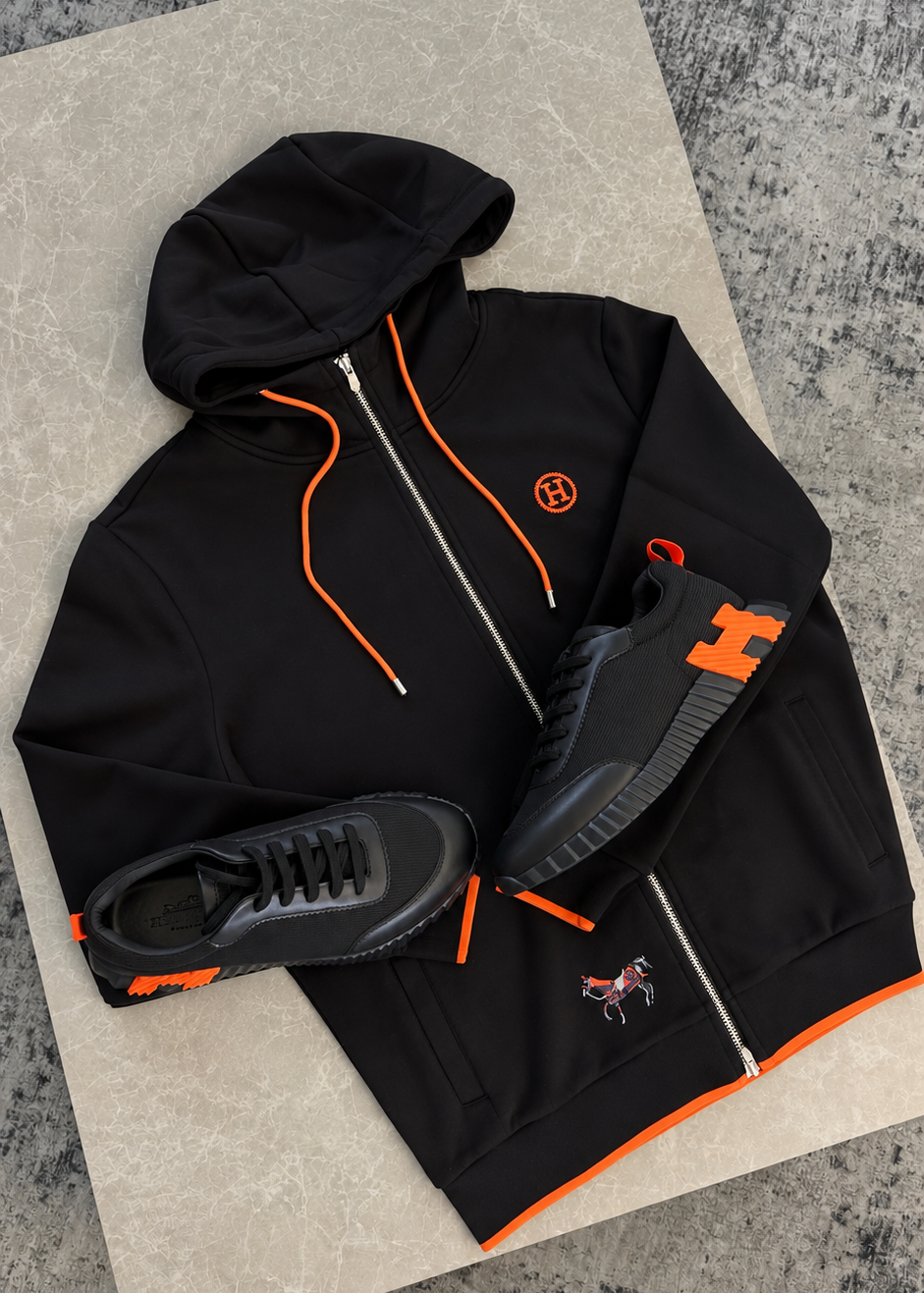 Veste H Noir/Orange