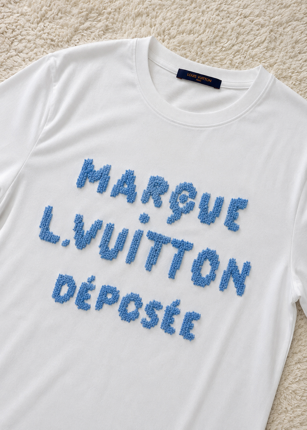 T-shirt LV blanc et bleu