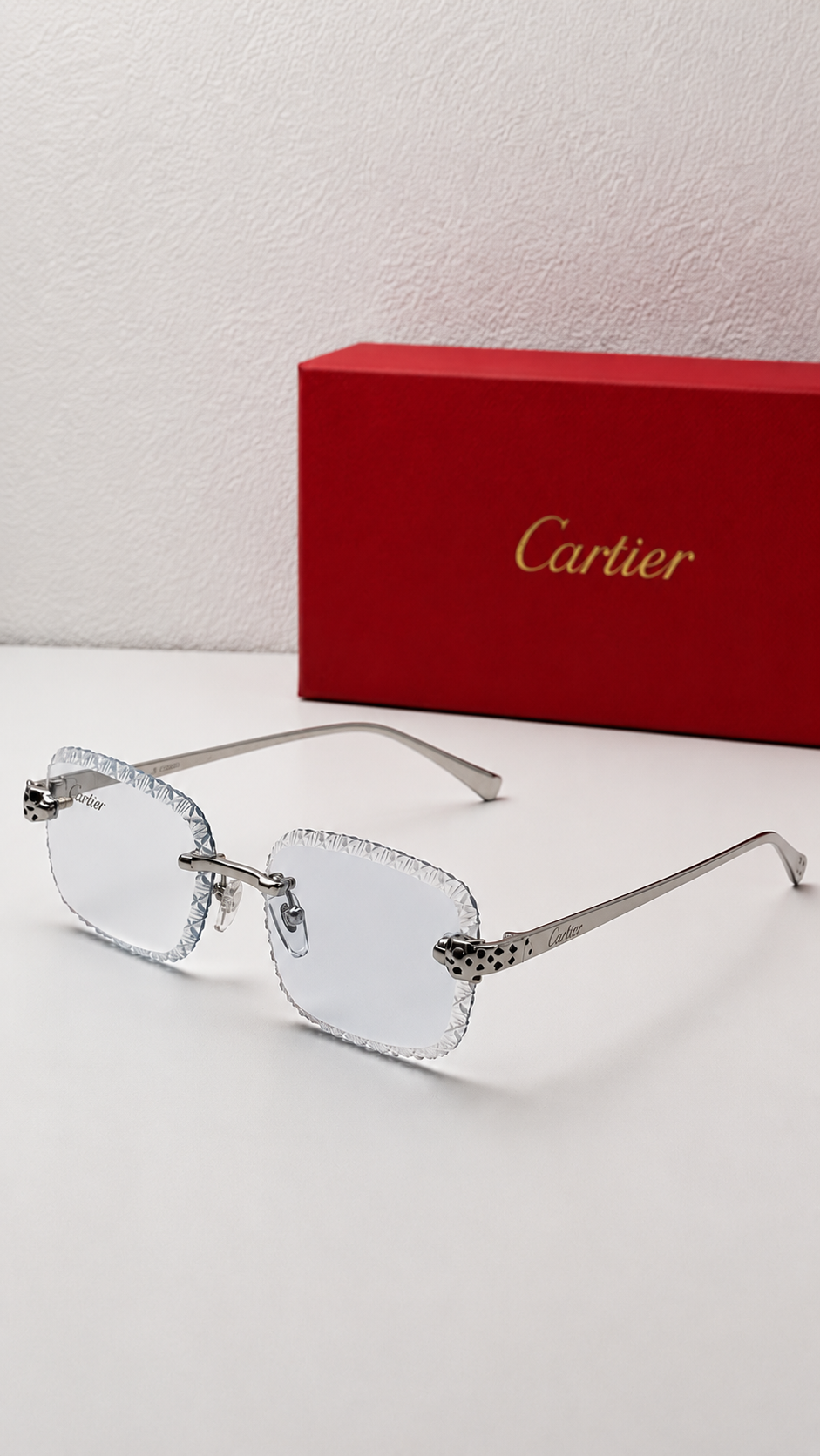 Lunette de soleil en verre branche panthère