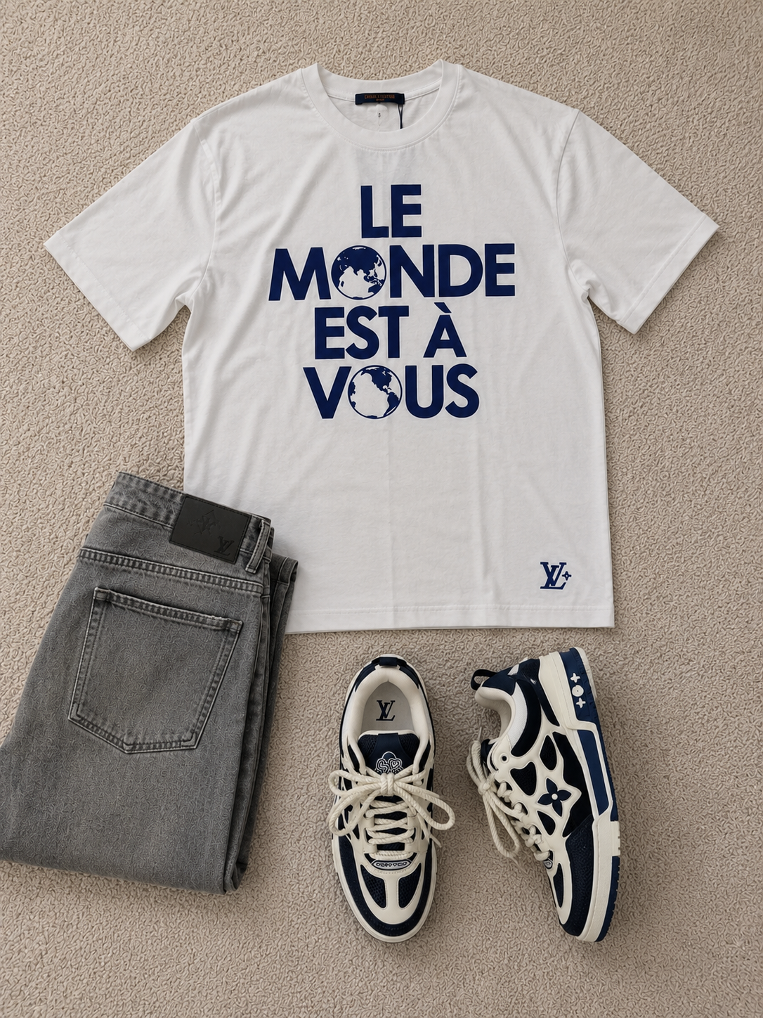 White and Blue LV T-shirt