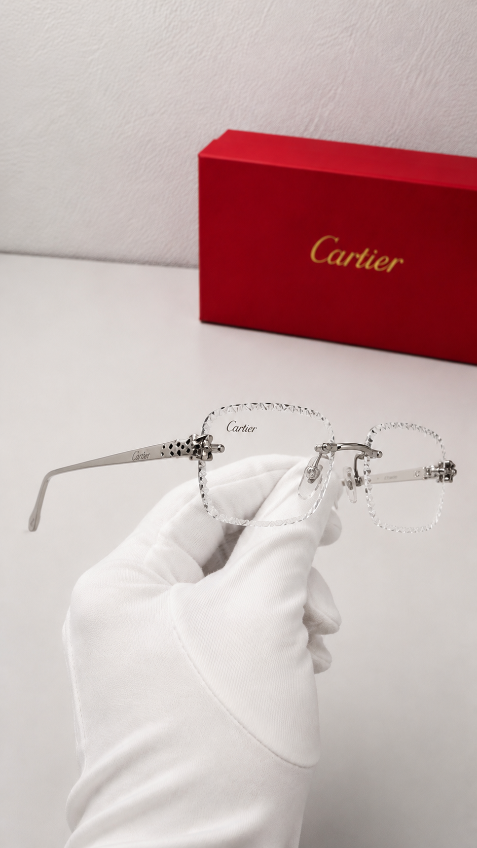 Lunette de soleil en verre branche panthère