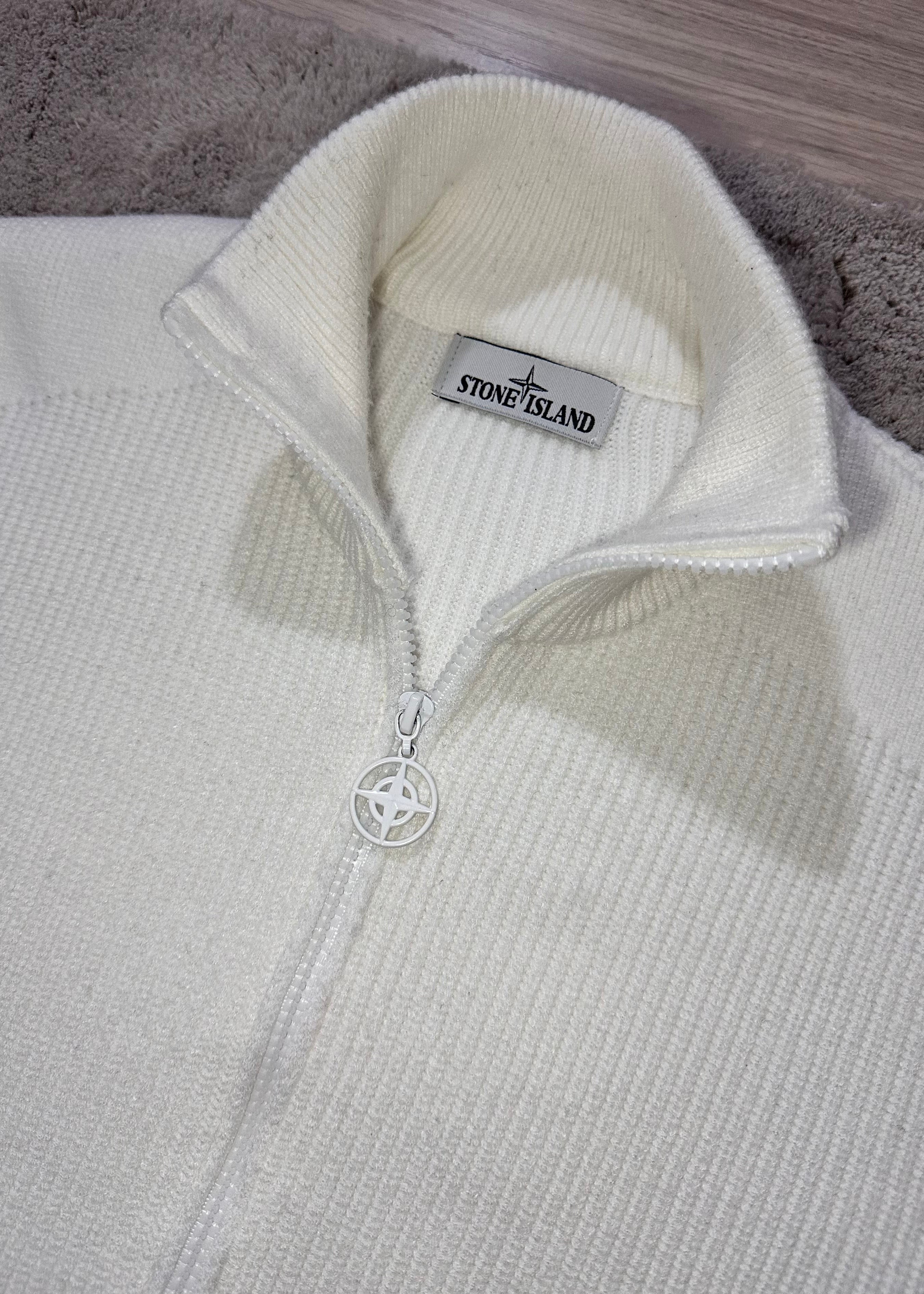 Gilet island en maille blanc
