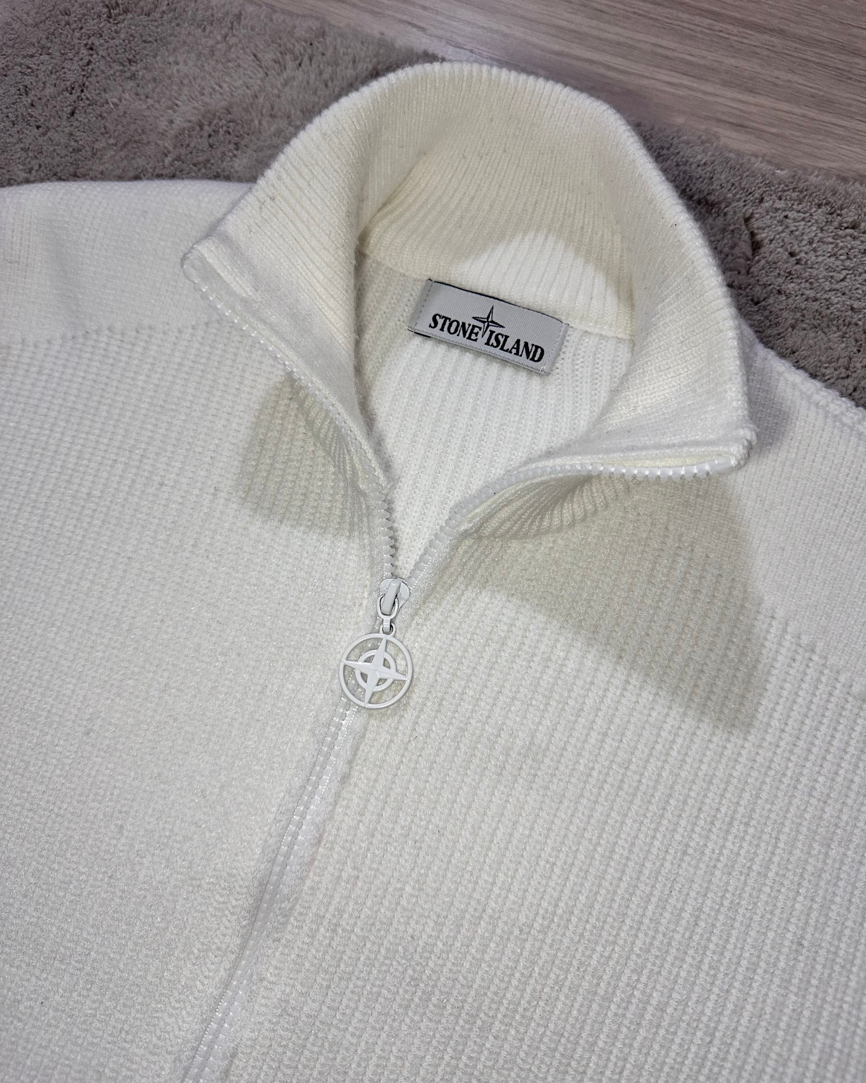 Gilet Stone Island en maille Blanc