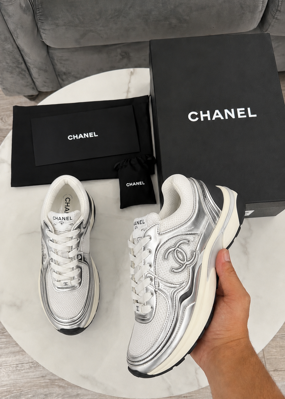 Basket CHVNEL runner gris