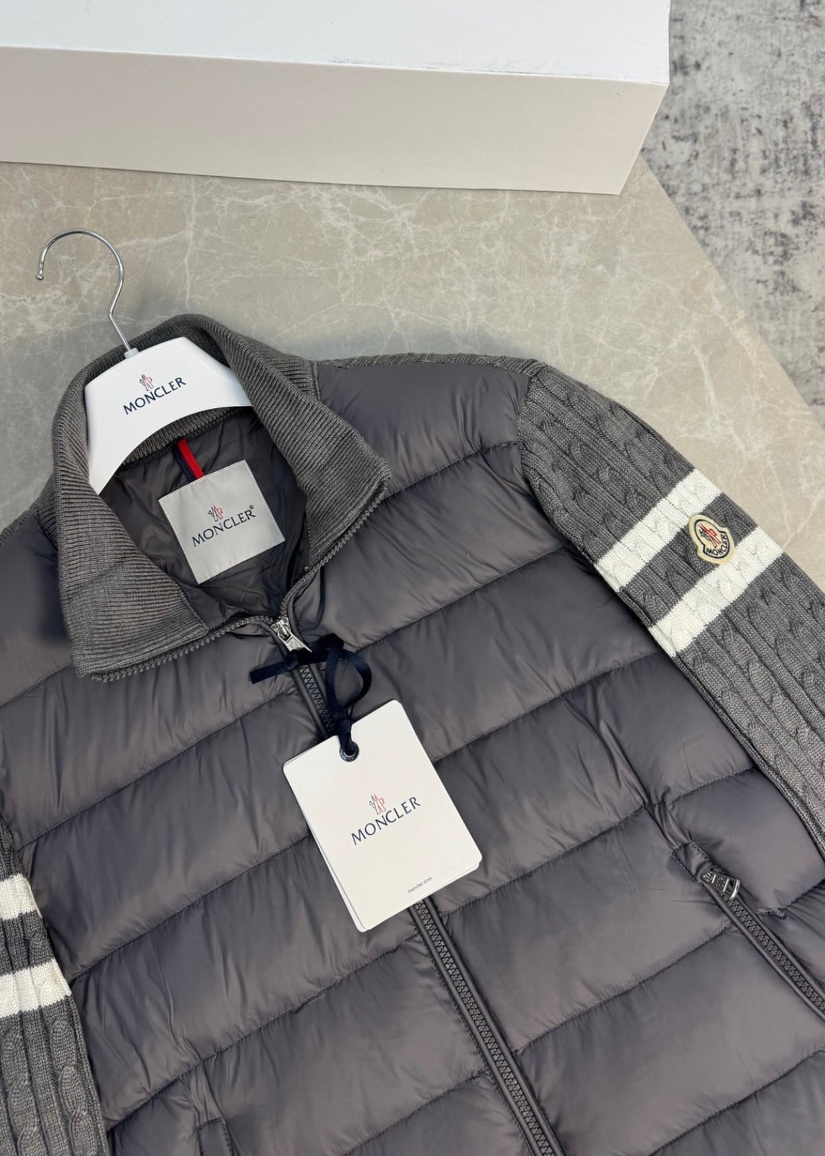 Veste Moncler Grise/Blanc