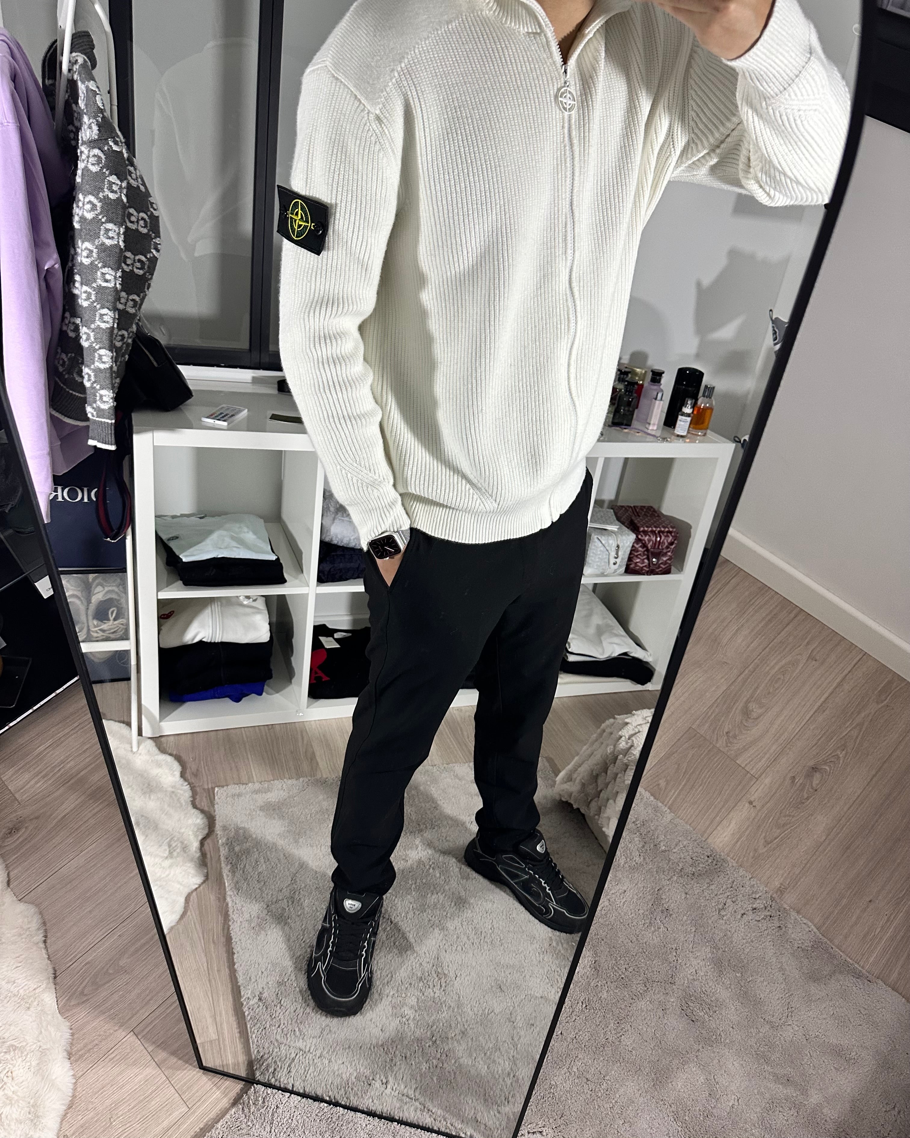 Gilet Stone Island en maille Blanc