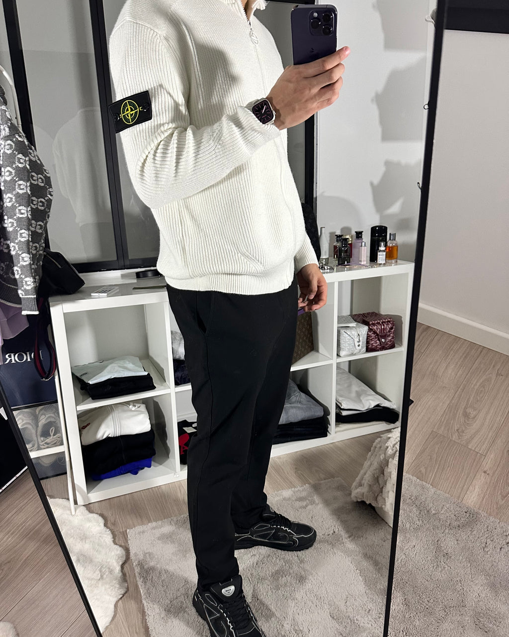Gilet Stone Island en maille Blanc