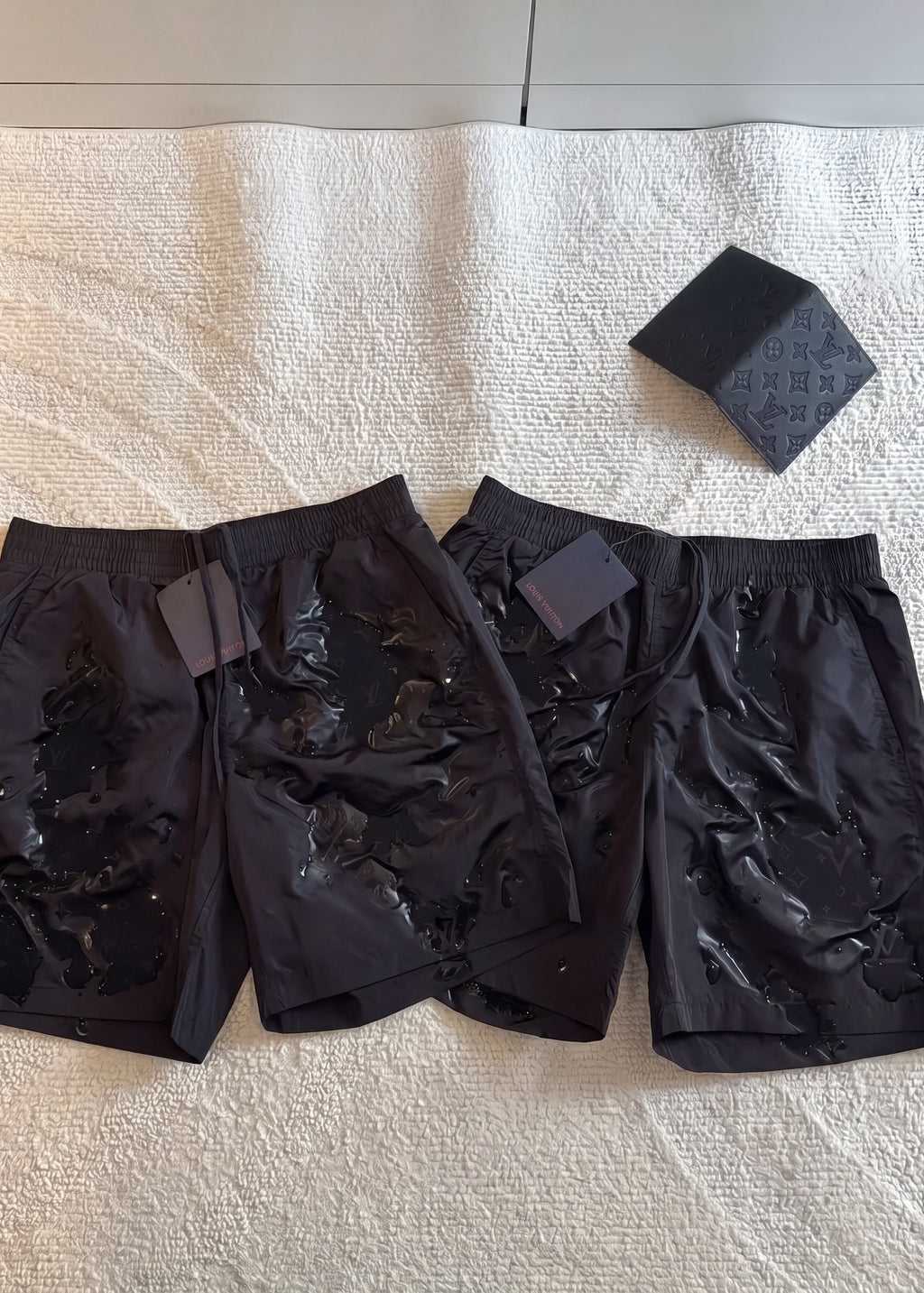 Black LV swim shorts