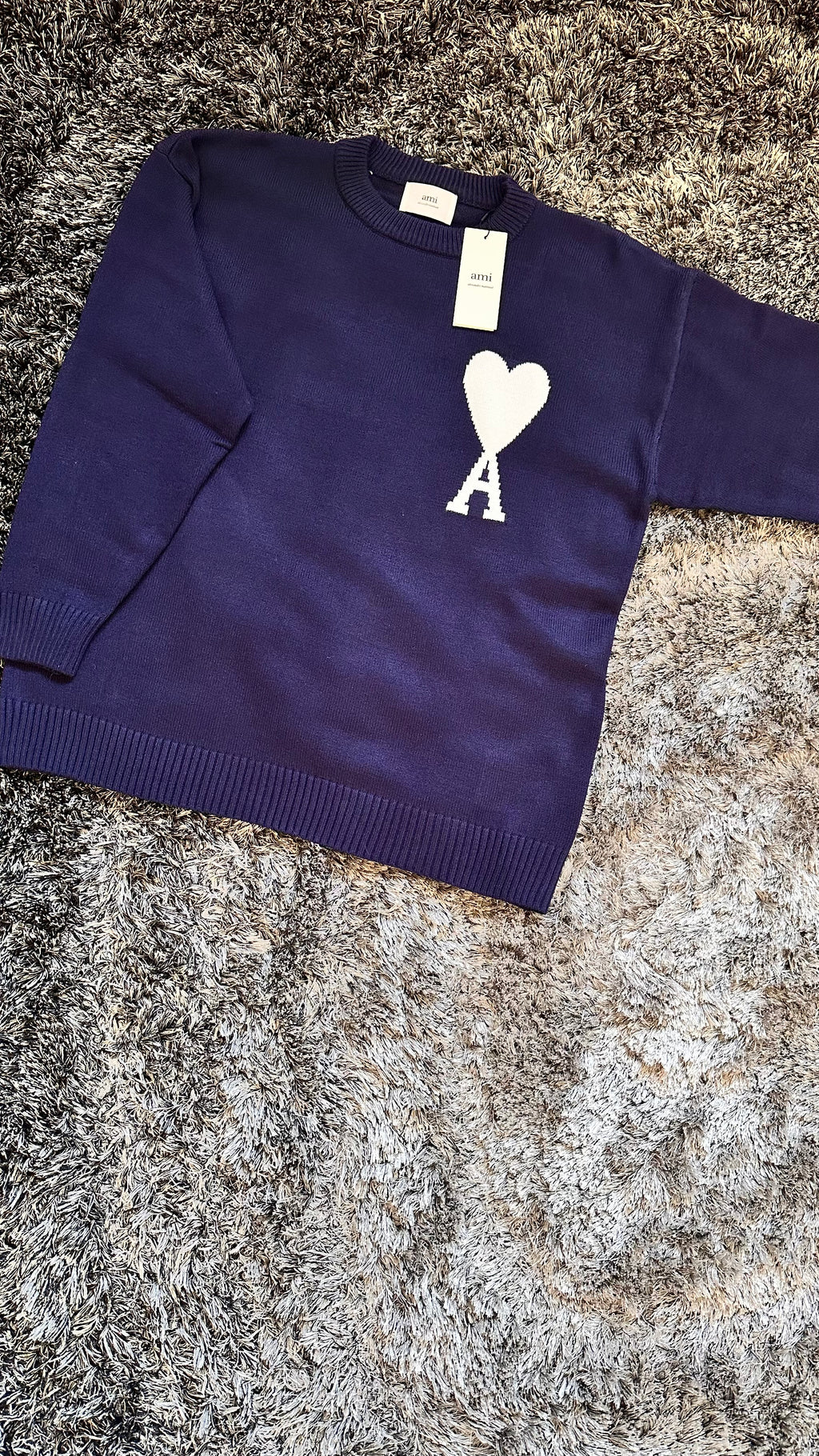 Ami Paris Marineblauer Wollpullover