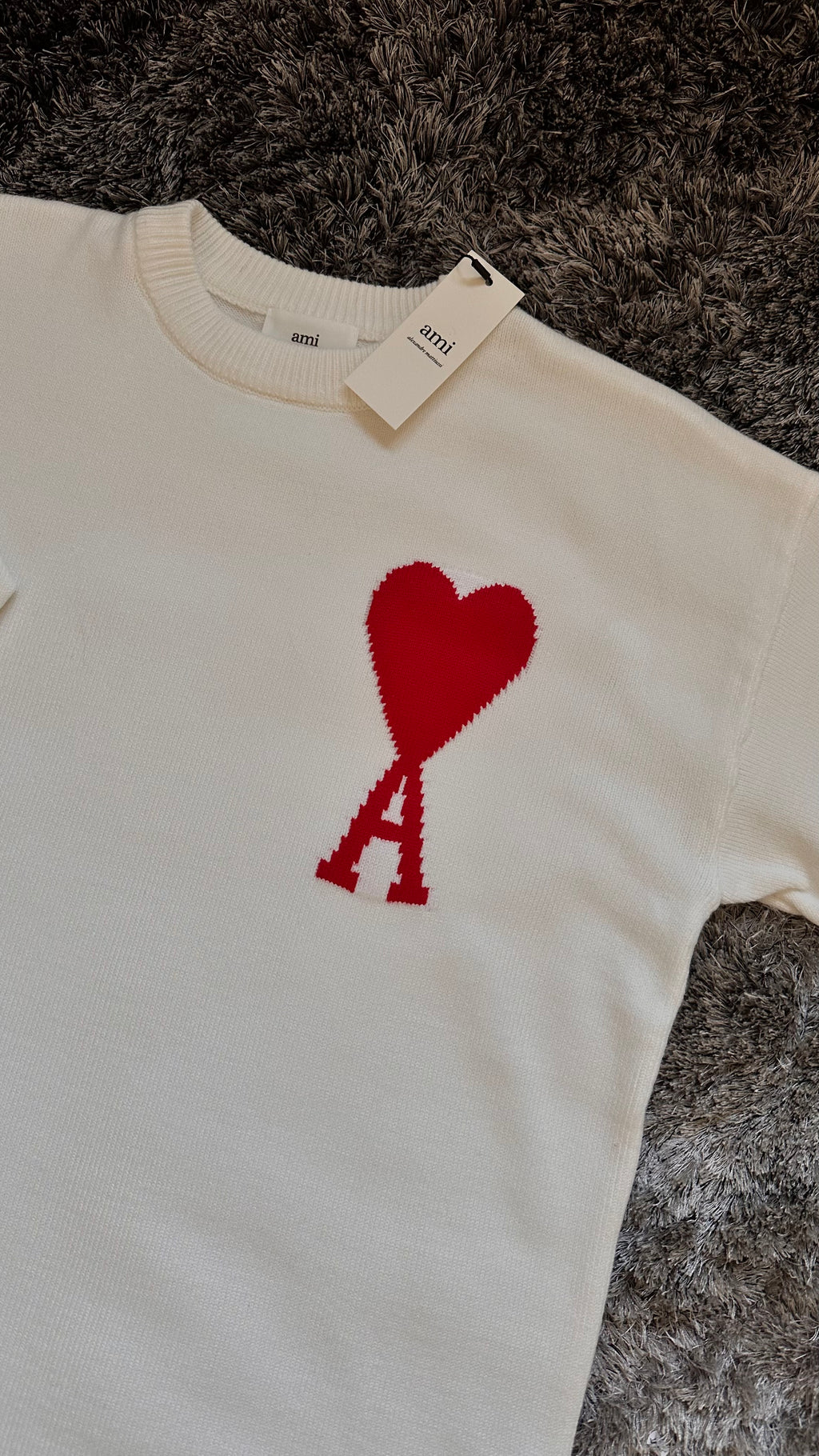 Pull Ami Paris En Laine Blanc