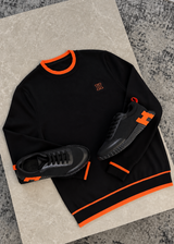 Pull H Noir/Orange