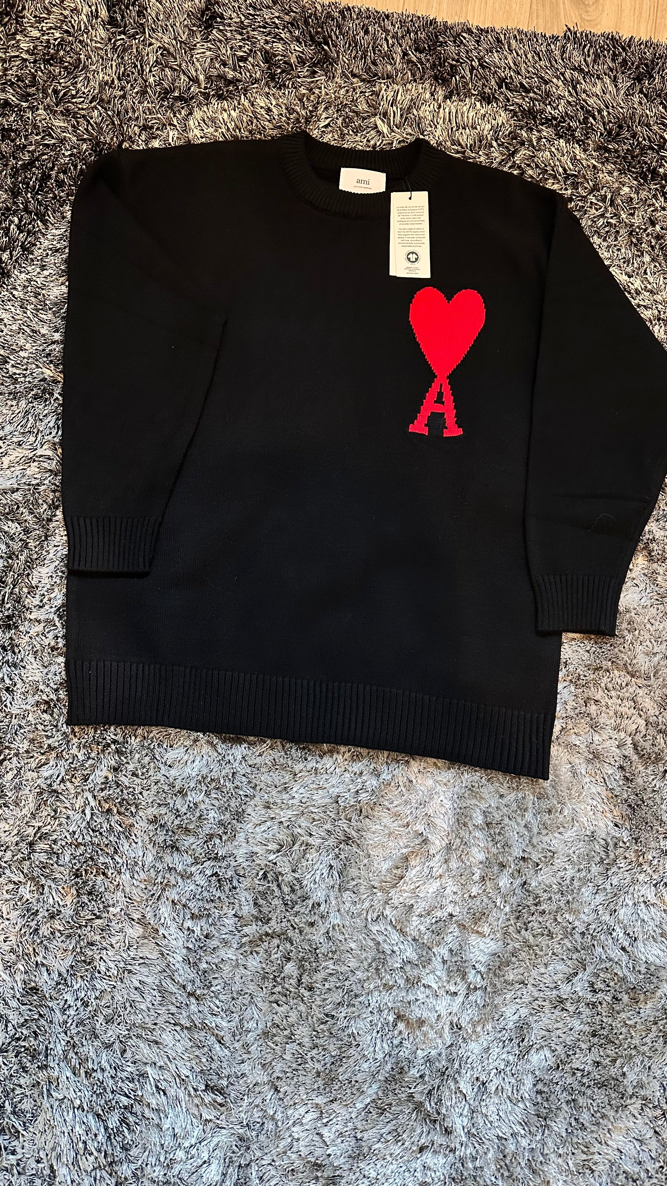 Ami Paris Schwarzer Wollpullover