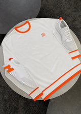 Pull H Blanc/Orange
