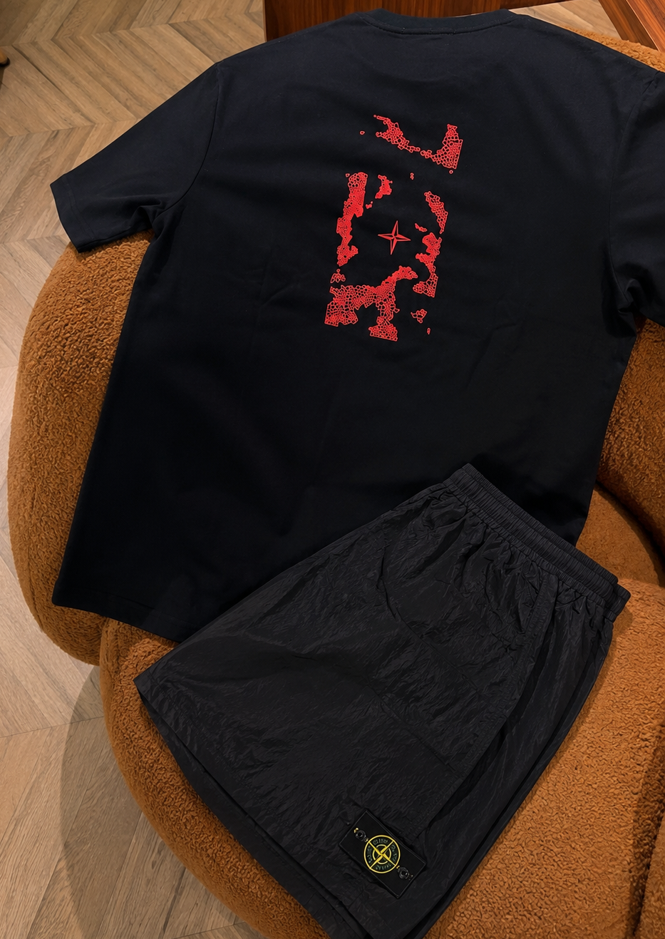 Ensemble island noir/bordeau