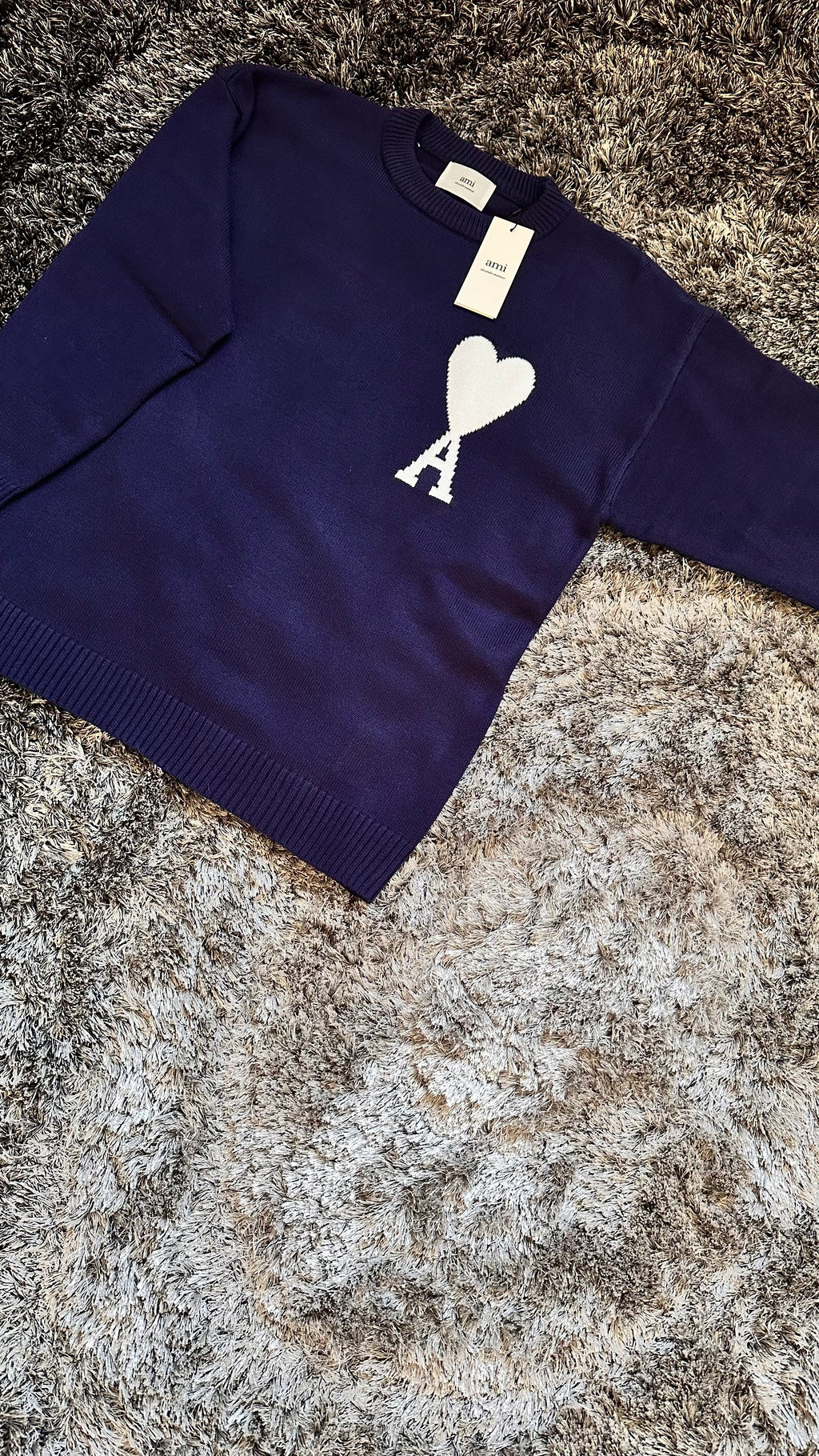 Ami Paris Marineblauer Wollpullover