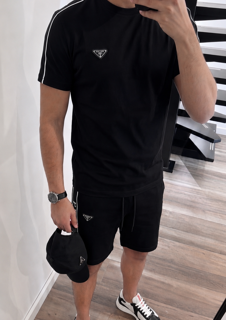 Prvda-Sommer-Set in Schwarz und Weiß