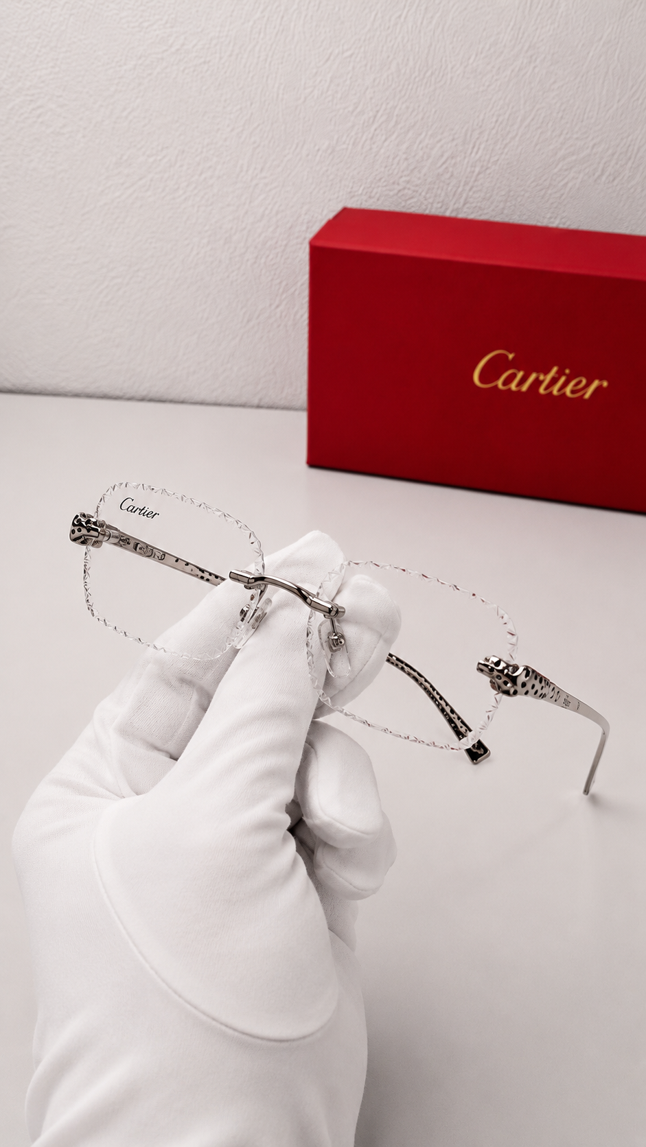 Lunette de soleil en verre branche panthère