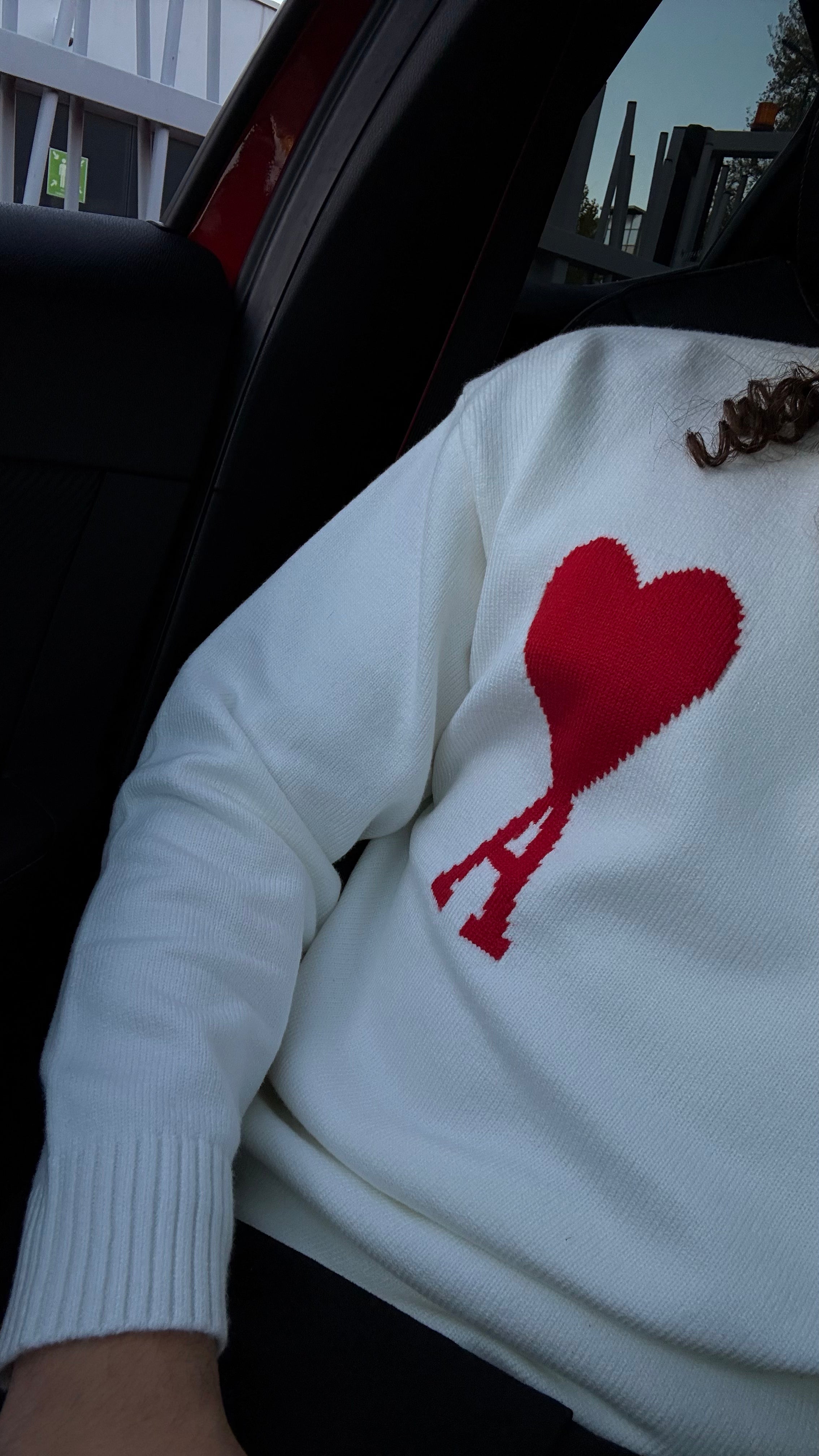 Ami Paris Weißer Wollpullover