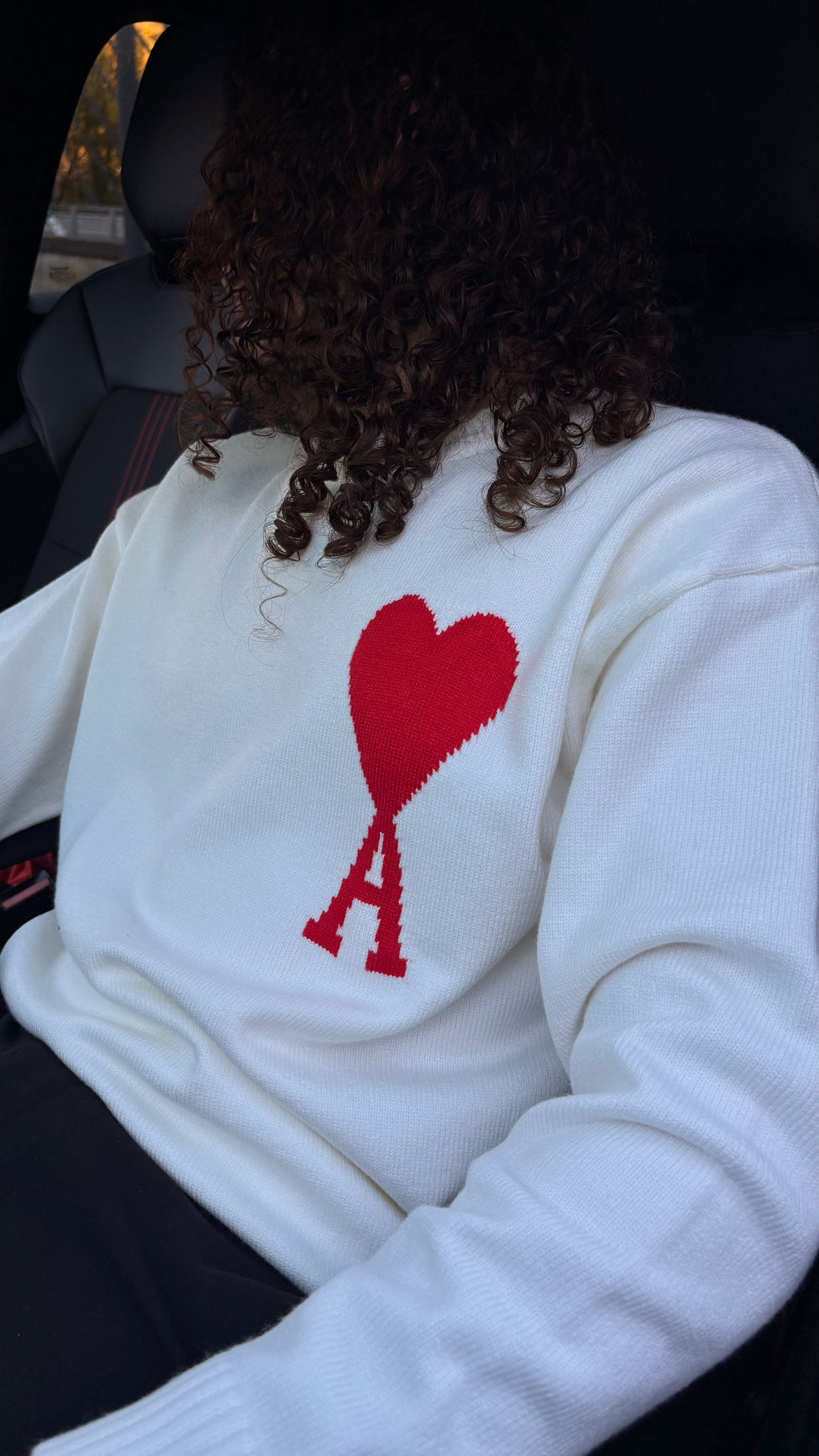 Pull Ami Paris En Laine Blanc