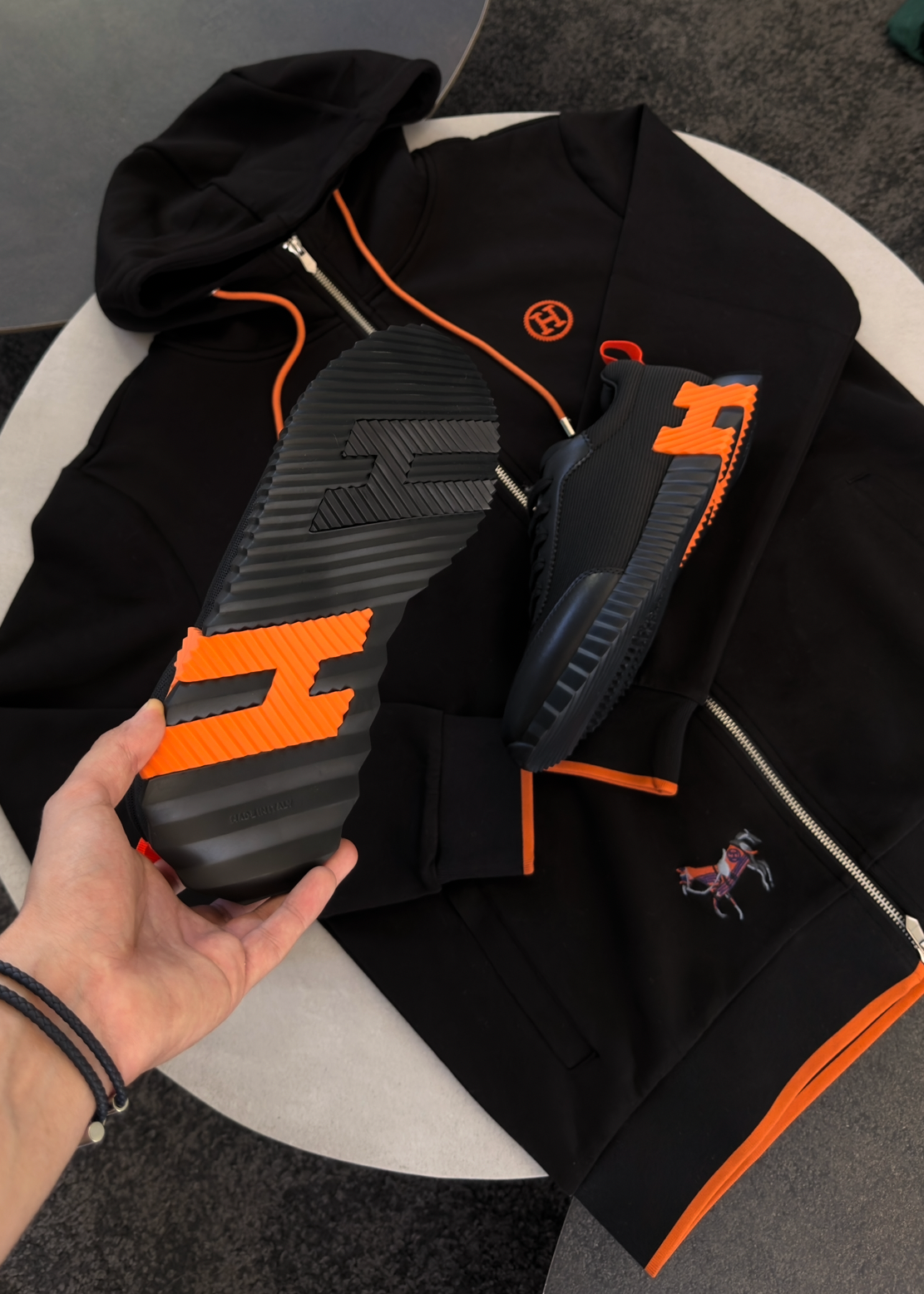 Veste H Noir/Orange