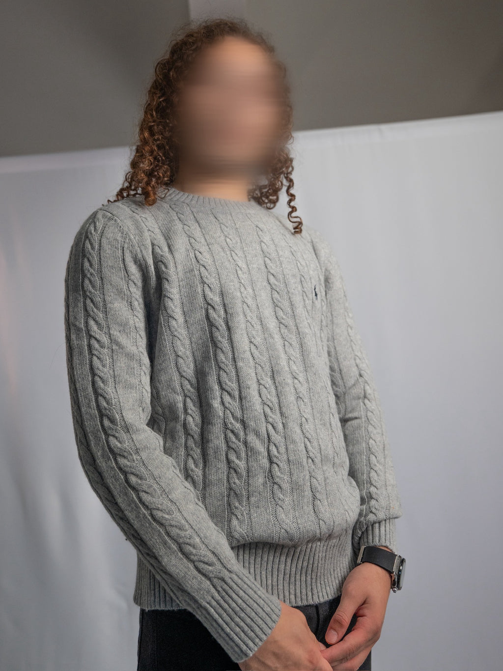 Ralph Lauren Grey Cable Knit Sweater