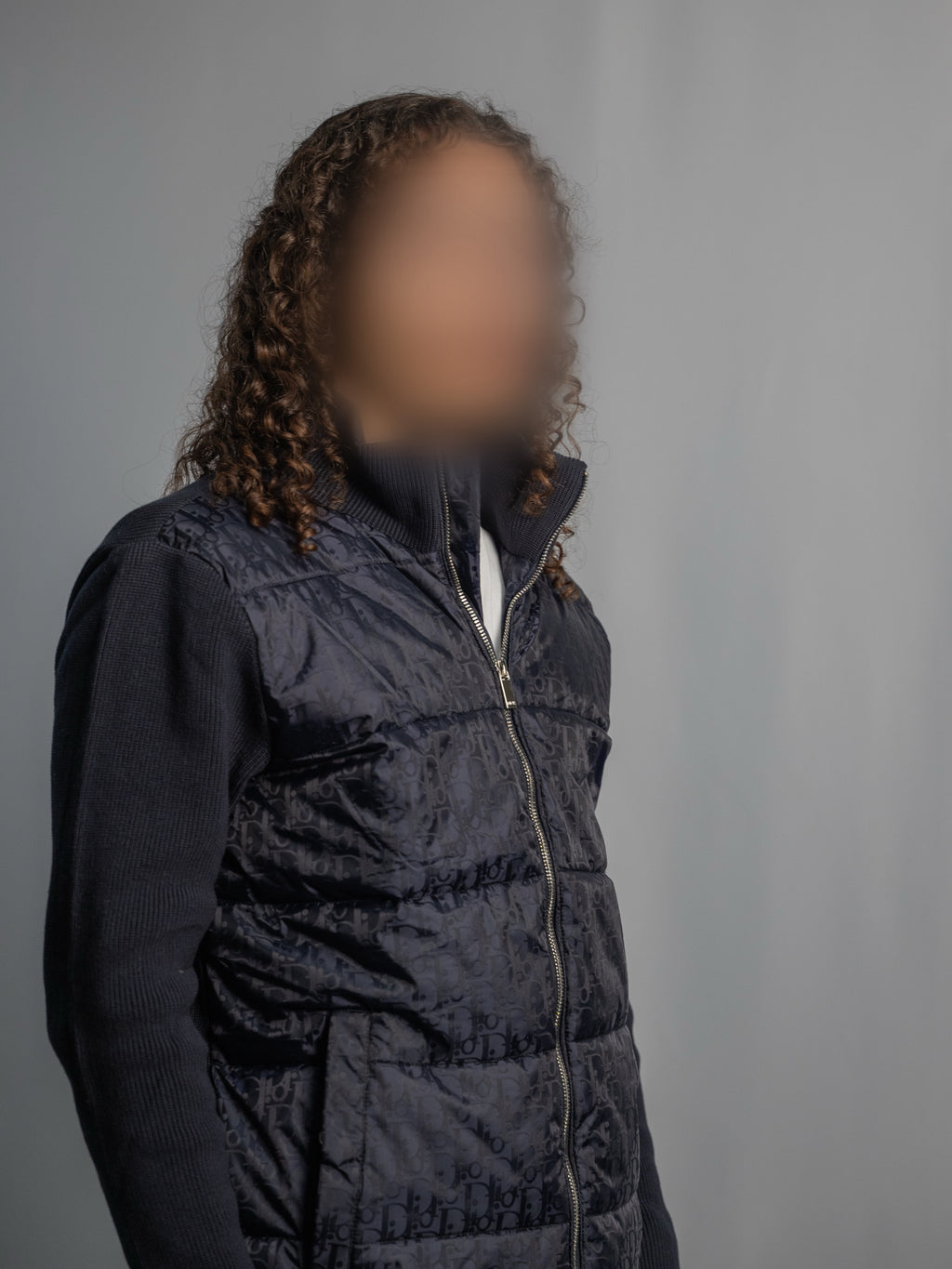 Dior Oblique Navy Blue Jacket – Mesh Sleeves