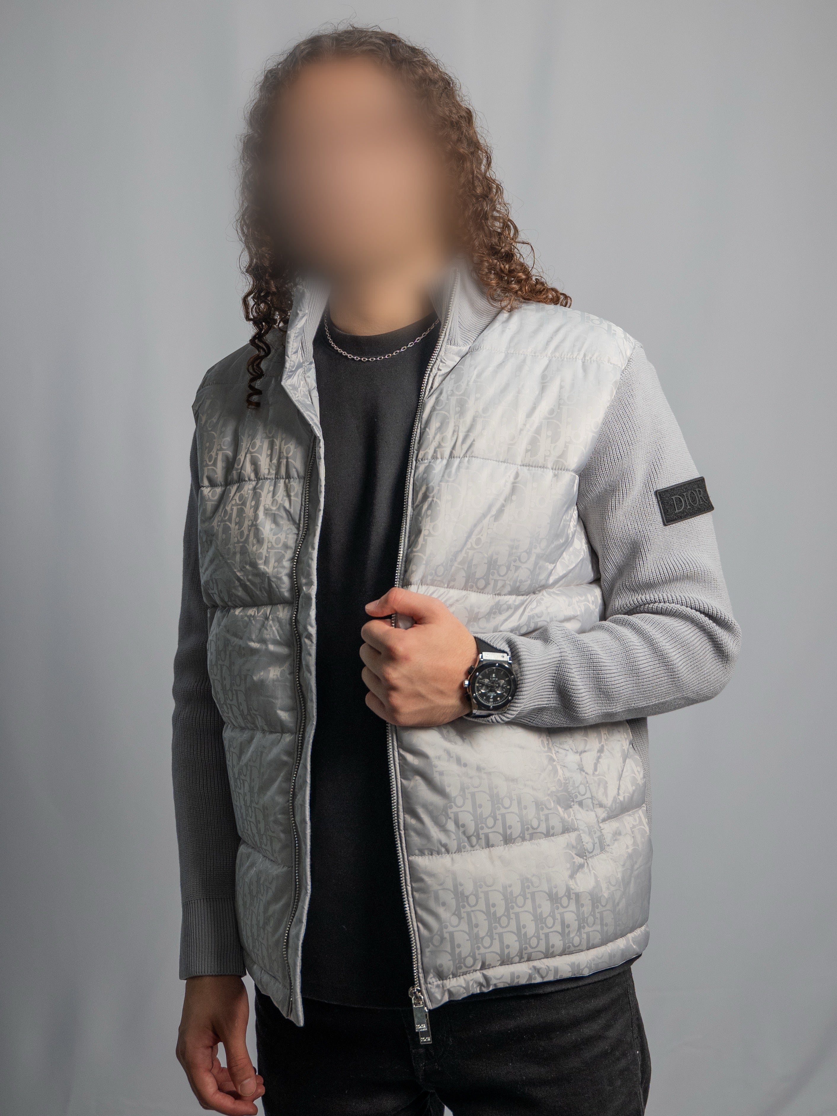 Dior Oblique Grey Jacket – Mesh Sleeves