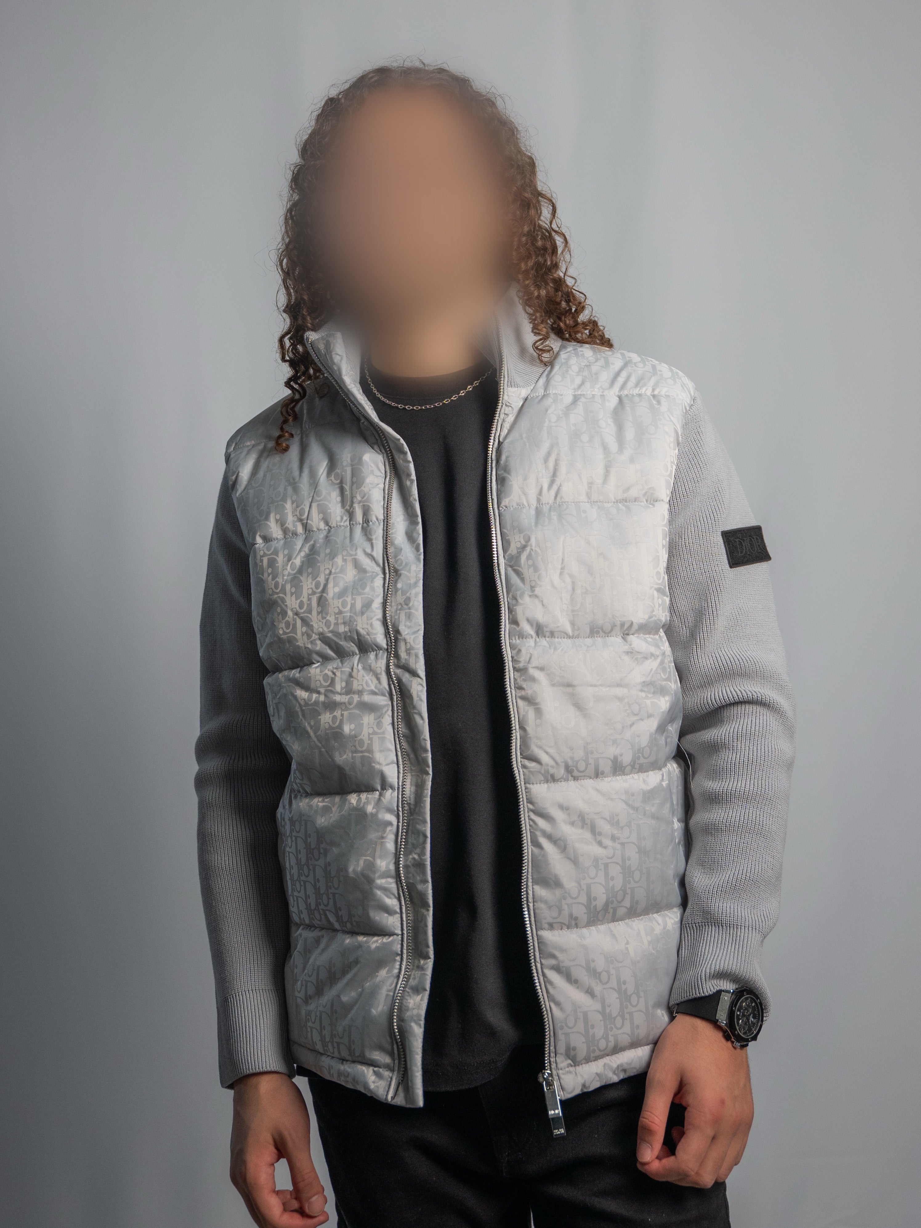 Dior Oblique Grey Jacket – Mesh Sleeves