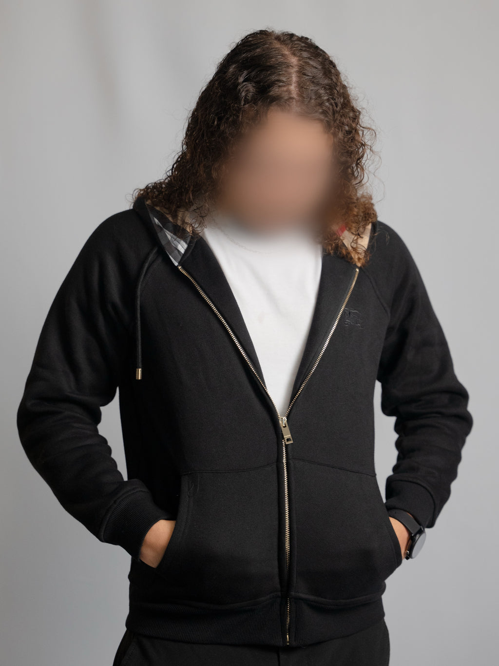 Burberry Schwarzes Sweatshirt mit Reißverschluss – Herren