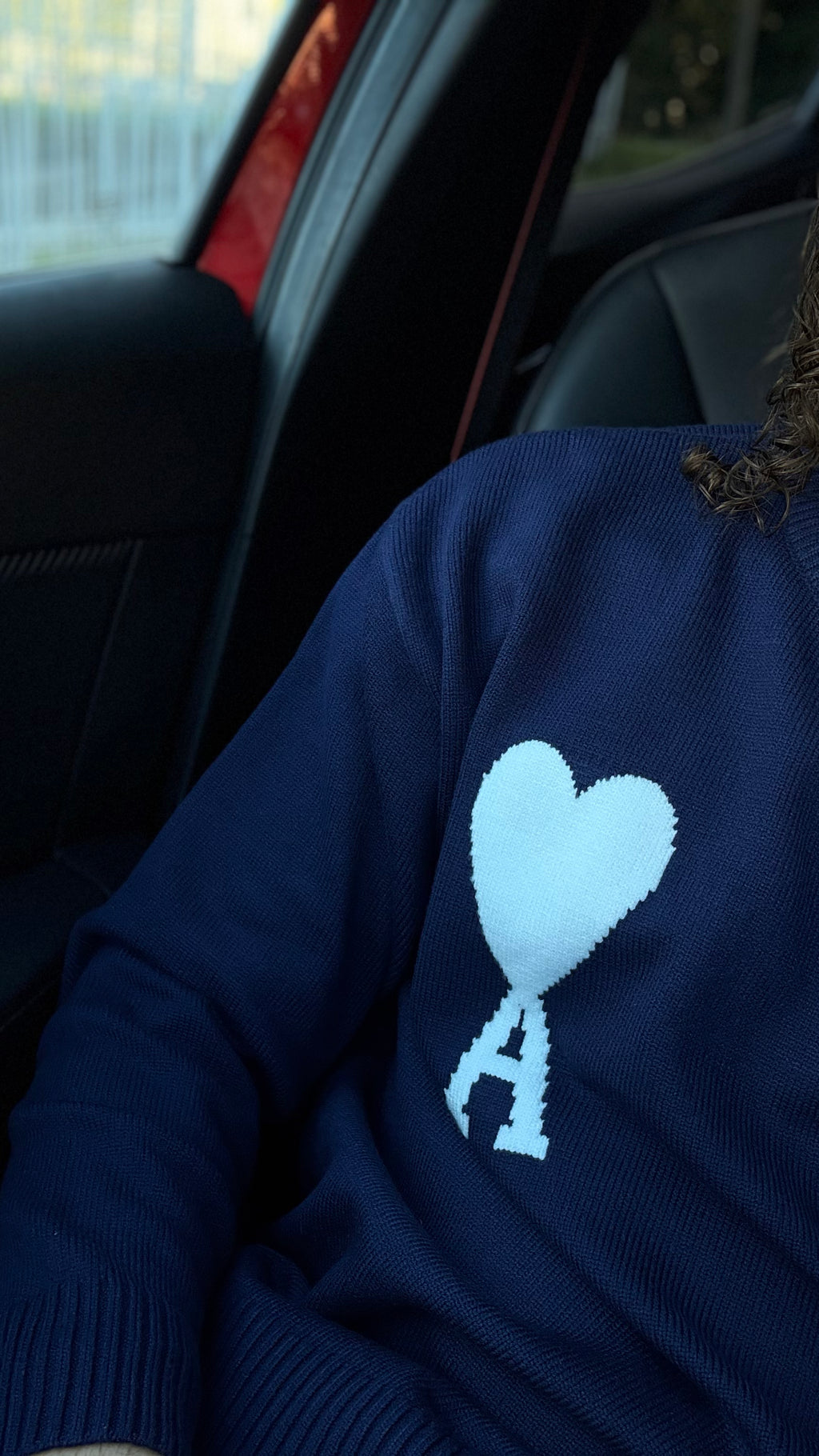 Ami Paris Marineblauer Wollpullover