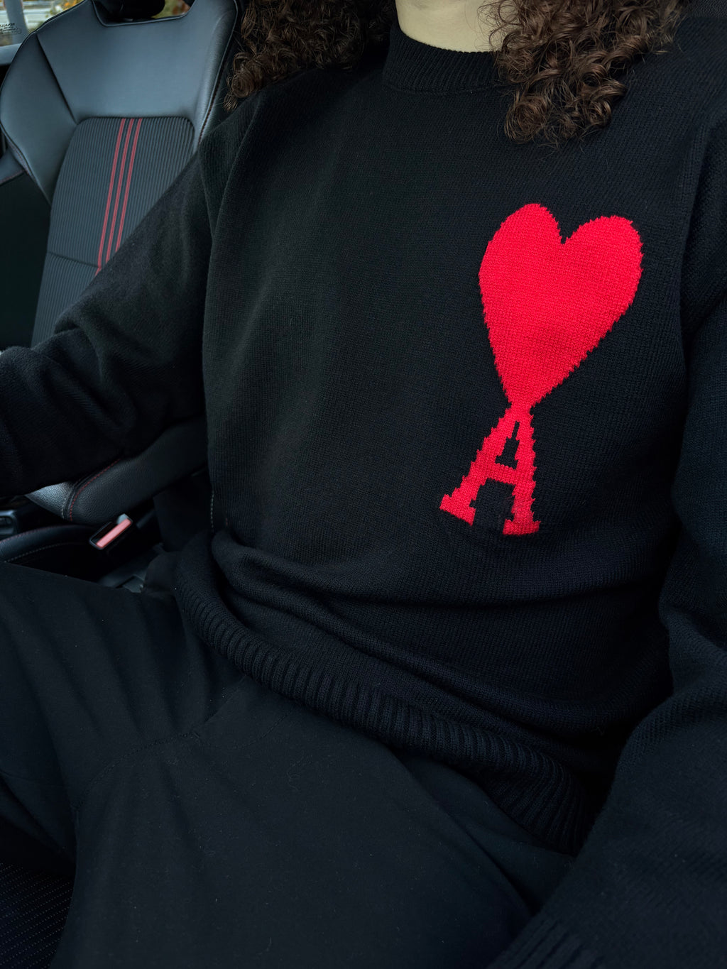 Ami Paris Schwarzer Wollpullover