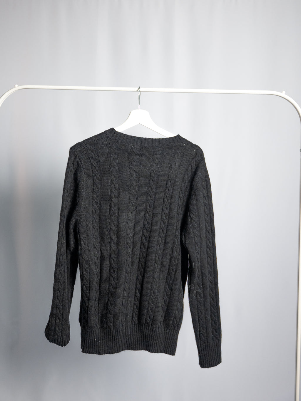 Ralph Lauren – Schwarzer Zopfmusterpullover