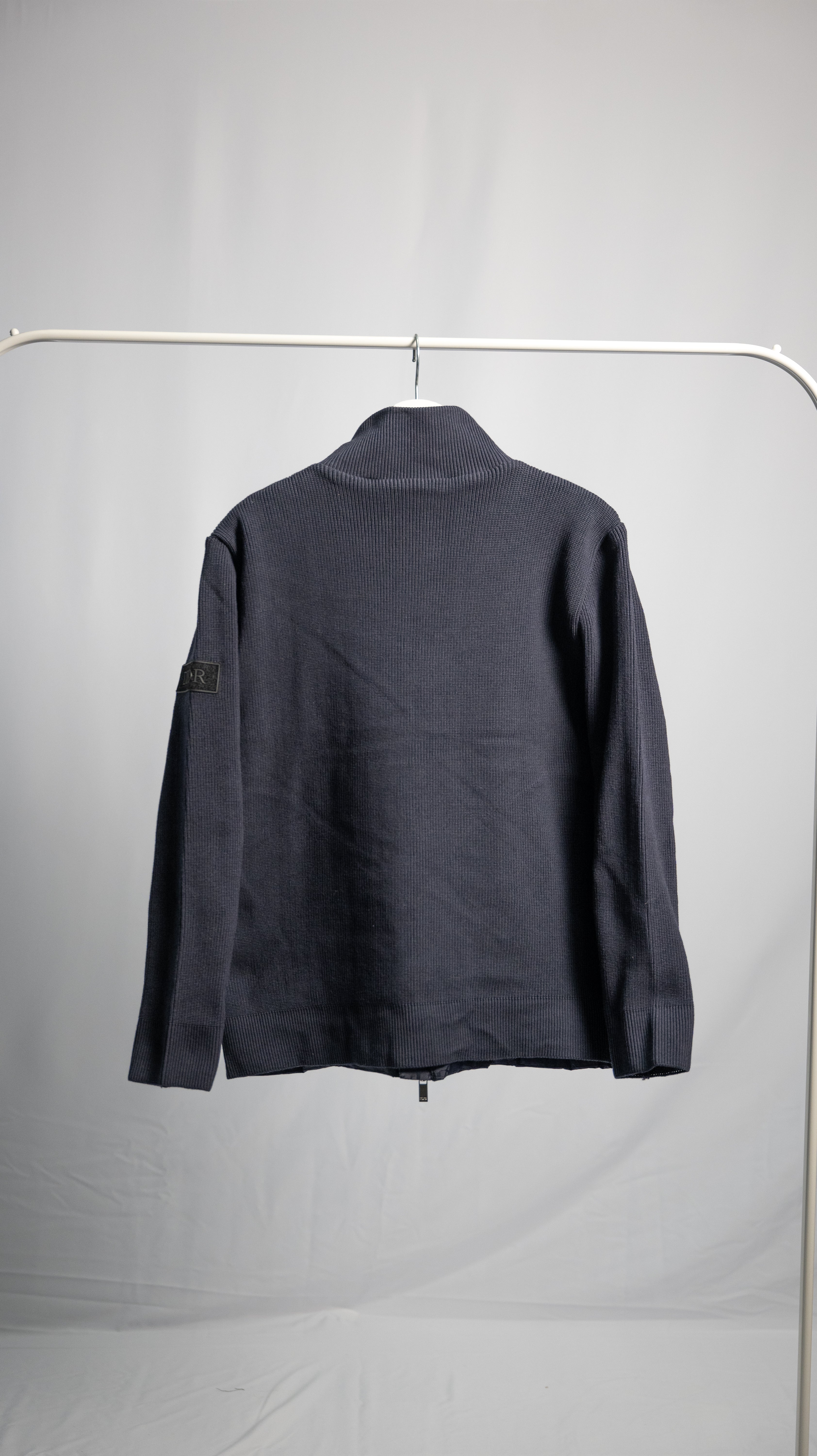 Dior Oblique Navy Blue Jacket – Mesh Sleeves