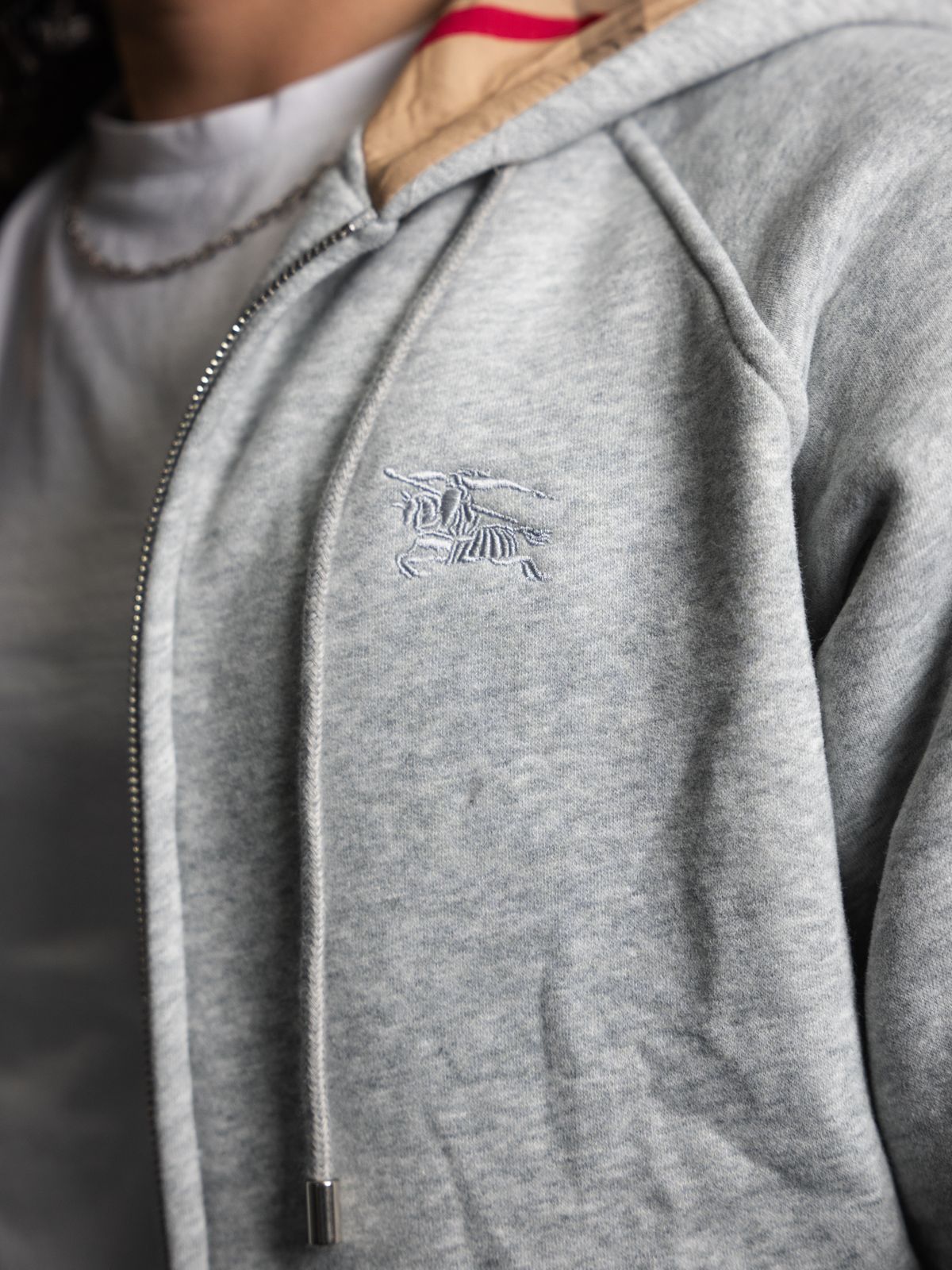 Burberry Grey Zip-Up Sweatshirt - Men